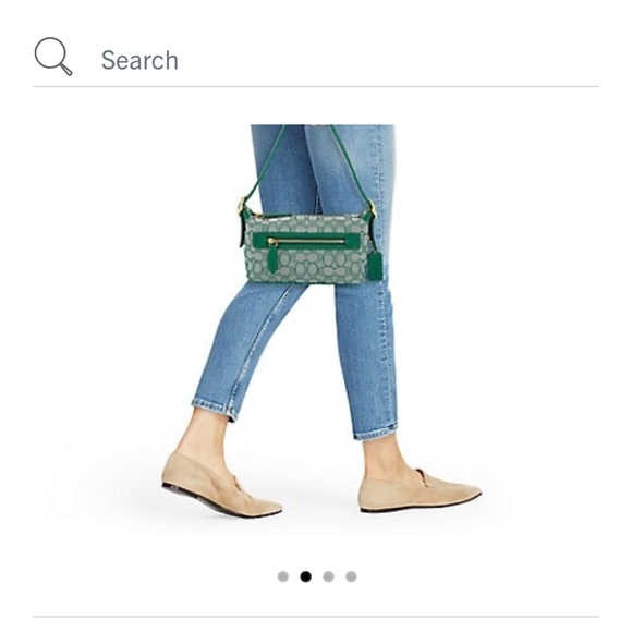 Coach lime green signature jacquard canvas & leather mini bag - Picture 3 of 8